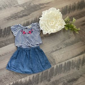 ⛵️Lucky Brand Tie-Waist Blue & White Dress